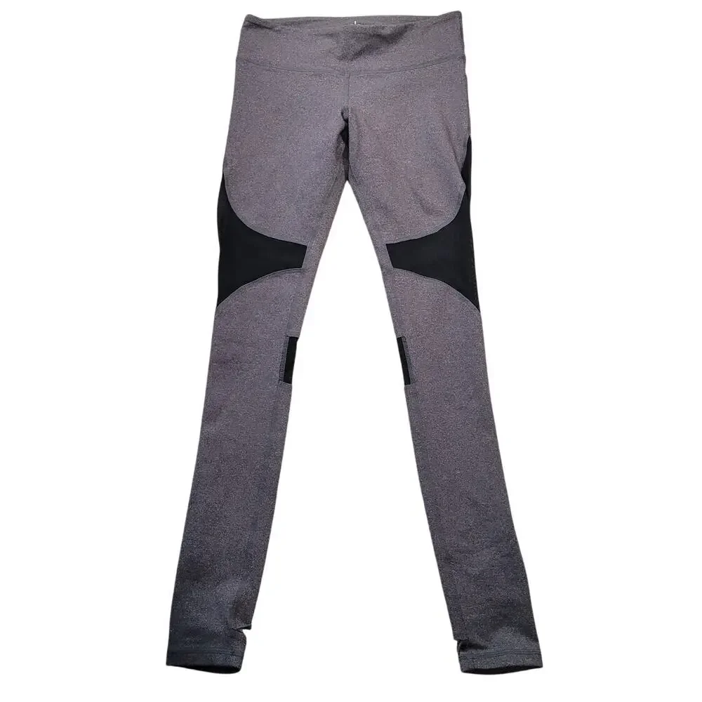 ALO Yoga Coast Leggings M Gray Mesh Stirrup Athleisure Y2K